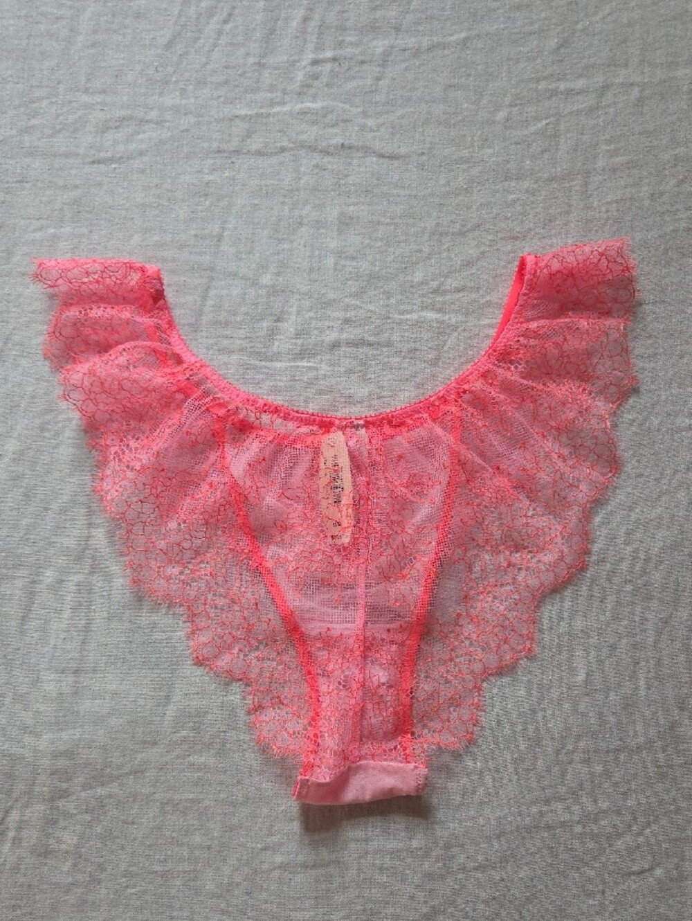 Victoria's Secret Neon Pink Lace Ruffle Bikini Panty - Picture 2 of 5